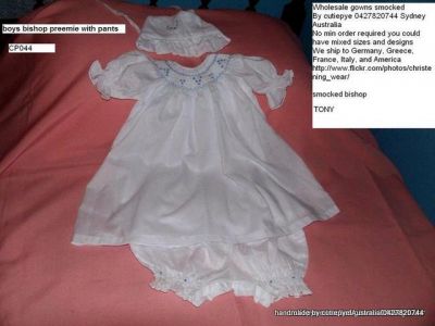 smocked christening rompers and gowns by cutiepye 0427820744