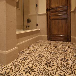 ANTIQUE SPANISH CEMENT PATTERNED FLOOR TILES
