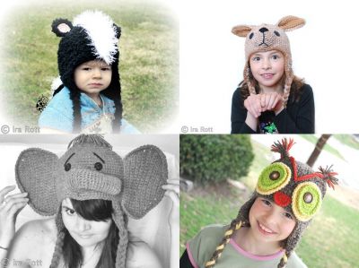 Handmade Crocheted Animal Hats for Adults, kids and babies