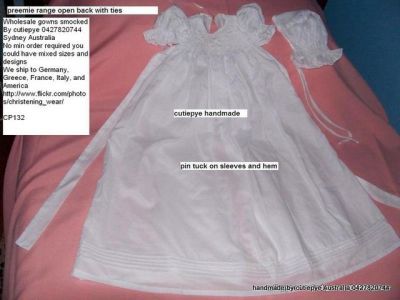 smocked christening rompers and gowns by cutiepye 0427820744