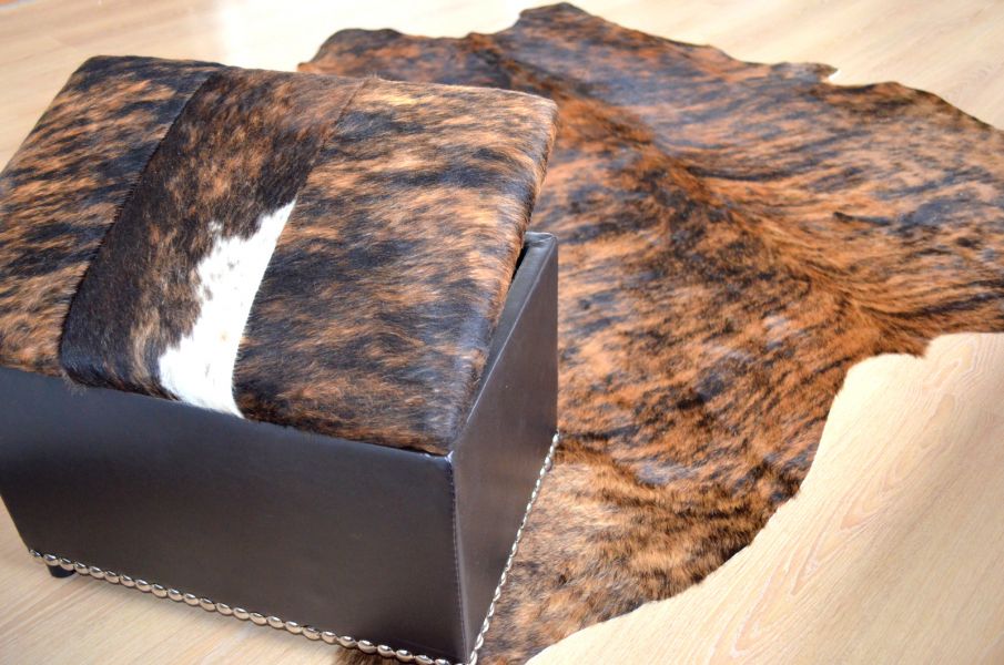 Cowhide rugs and stools
