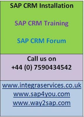 SAP CRM Installation | SAP CRM Training | SAP CRM Forum