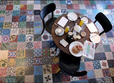 ANTIQUE SPANISH CEMENT PATTERNED FLOOR TILES