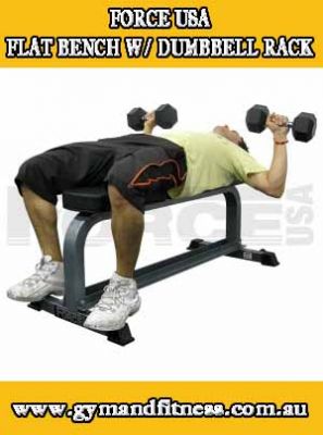 For Sale Force USA Flat Bench w/ Dumbbell Rack