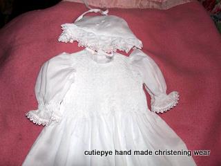 christening wear smocked handmade hand  embroidered