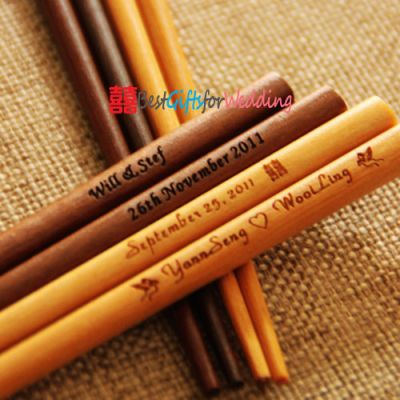 Engraved Personalized Fine Wood Chopsticks