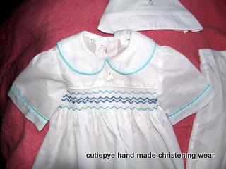 christening wear smocked handmade hand  embroidered